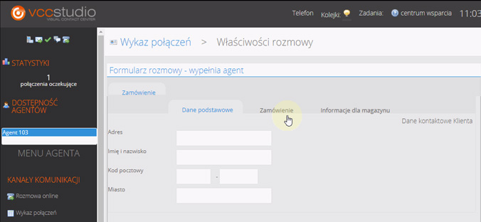 System zgłoszeniowy VCC Studio