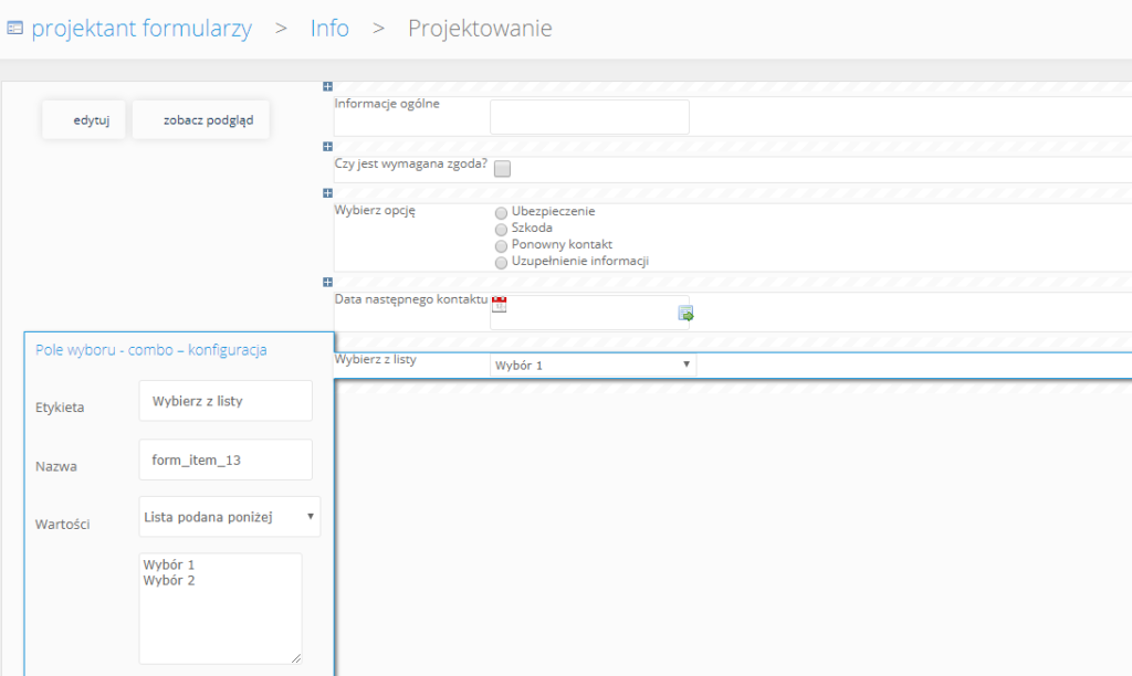 Projektant formularzy