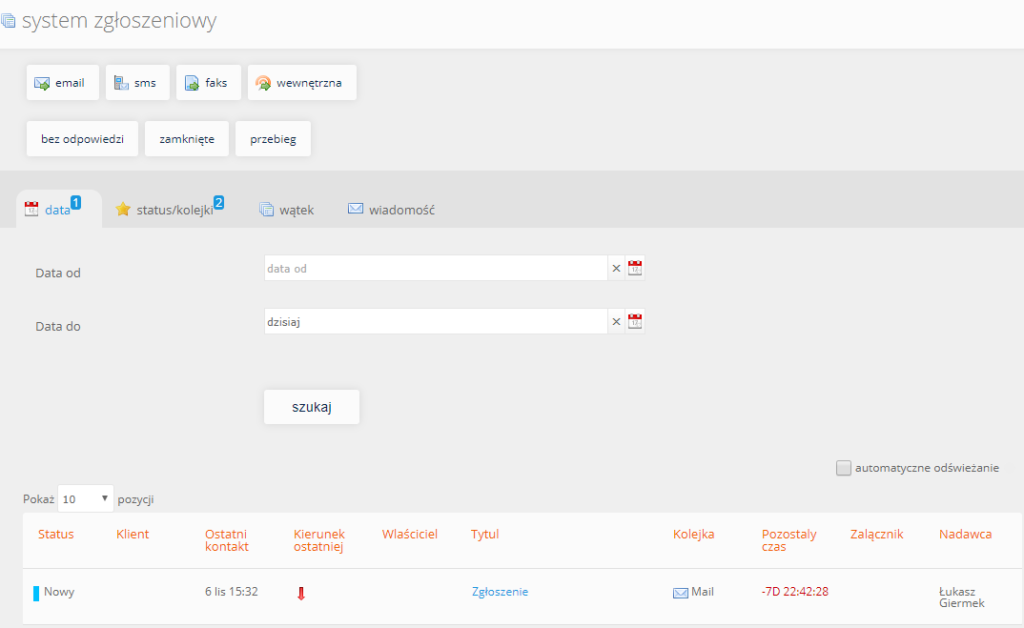 System zgłoszeniowy